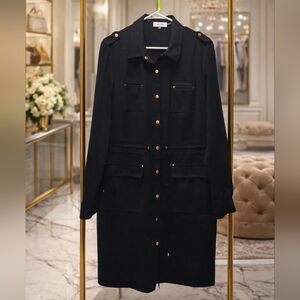 Calvin Klein Large Black Midi Dress with Gold Details